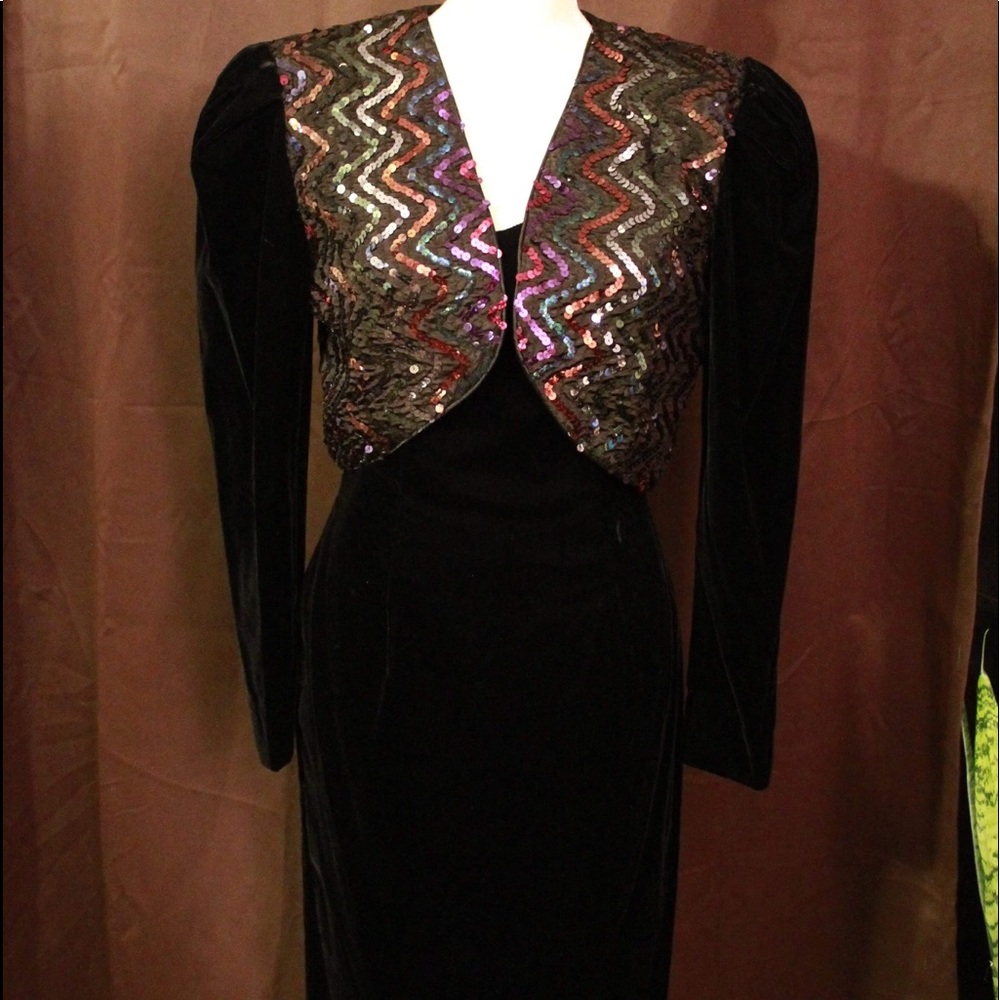 Vintage Sarah McClintock sequin and velvet dress
